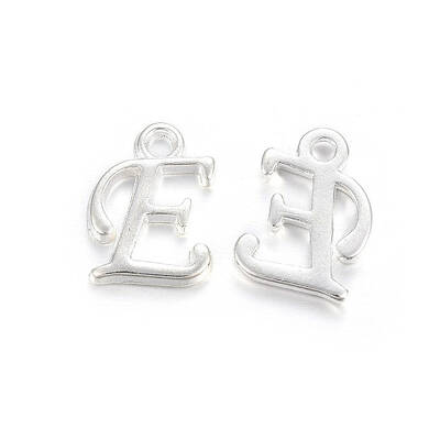 Silver Color Plated Alloy Letter Pendants