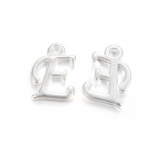 Silver Color Plated Alloy Letter Pendants