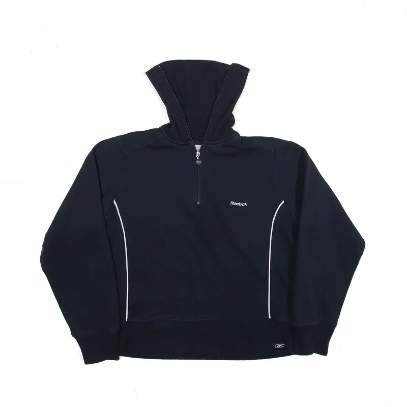 REEBOK Sports Navy Blue 1/4 Zip Sweatshirt Womens L