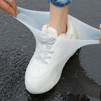 White Reusable Waterproof Shoe Cover, 1 Pair Durable Elastic Cuff Rain Boots, Waterproof Shoe Cover for Outdoor, Travel, Camp...