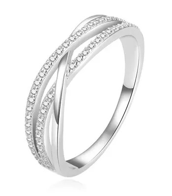 Beneto Fascinating silver ring with zirconia AGG446L - Circuit: 54 mm