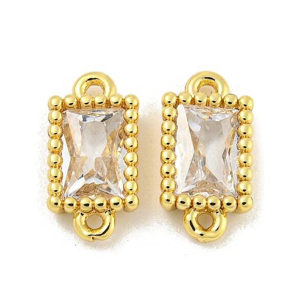 Brass Clear Cubic Zirconia Connector Charms