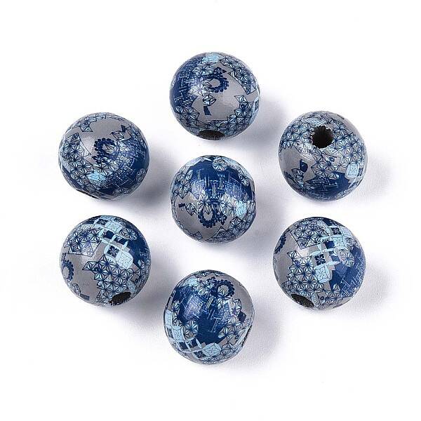 Bohemian Style Printed Schima Wood Beads