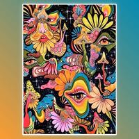 Flower & Eye Pattern DIY Diamond Arts Painting Without Frame, DIY Decorative Art Picture For Beginner, DIY Home Decor