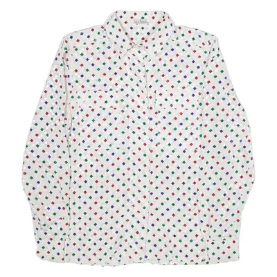 ALEXANDER Womens Shirt Top White Long Sleeve Crazy Pattern M