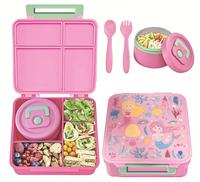 Bento Lunch Box with 8oz Soup Thermo, Lunch Food Containers with 4 Compartment, Insulated Hot Food Jar for School Travel,  Gi...