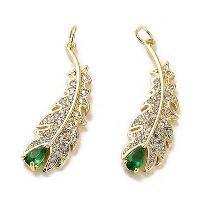 Brass Micro Pave Cubic Zirconia Pendants