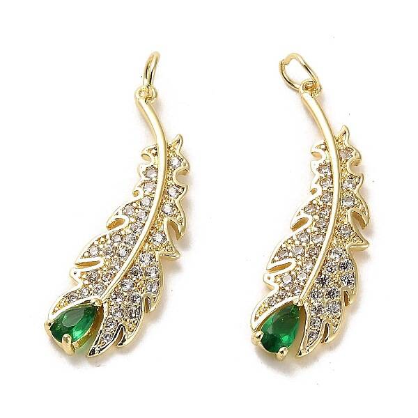 Brass Micro Pave Cubic Zirconia Pendants