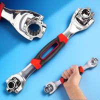 52 in 1 Socket Wrench Set, Multipurpose Non-slip Handle Rotatable Drive Head Wrench, Durable Ratchet Wrench for Car Home Emer...