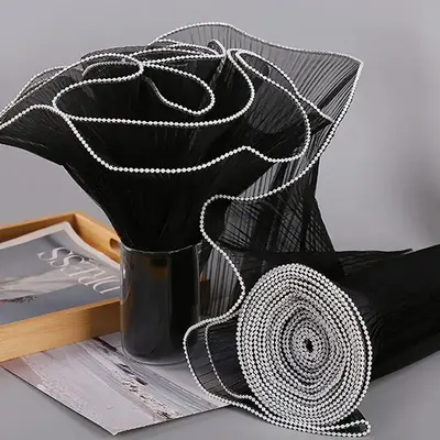 Flower Wrapping Net (1 Set), Artificial Pearl Decor Flower Wrapping Net, Decorative Flower Wrapping Net for Wedding Party