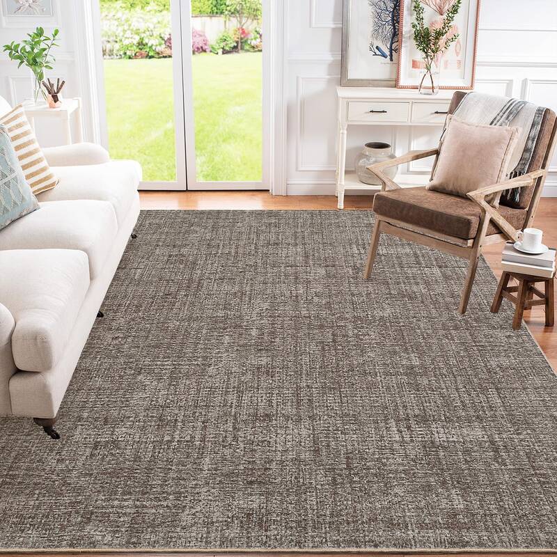 Garvee Large Living Room Rugs 10x13 Non-Slip Low Pile Durable Polyester Modern Minimalist Washable Solid Color Accent for Bed...