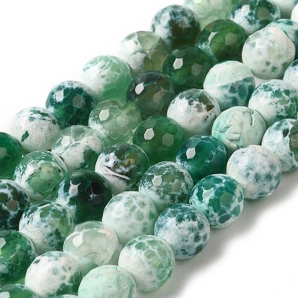 Dyed & Heated Natural Fire Crackle Agate Beads Strands