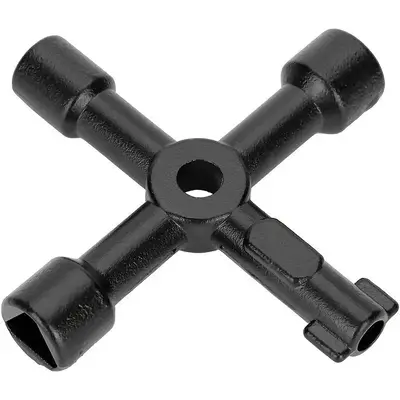 4 Way Multi-functional Universal Cross Key, Zinc Alloy Plumbers Electricians Valve Tools, Cross Keys For Train Electrical Ele...