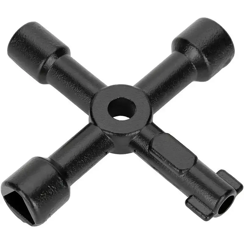 4 Way Multi-functional Universal Cross Key, Zinc Alloy Plumbers Electricians Valve Tools, Cross Keys For Train Electrical Ele...