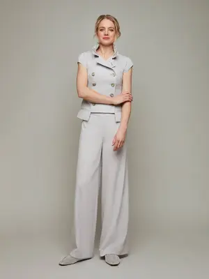 ARCHITRAVE | Fan Collar Waistcoat | Colour: Moonstone | Size: L