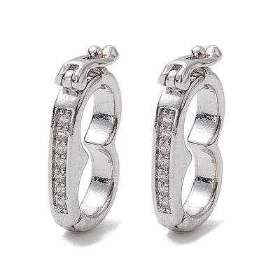 Brass Micro Pave Clear Cubic Zirconia Twister Clasps