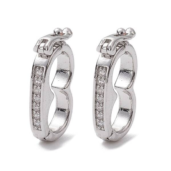 Brass Micro Pave Clear Cubic Zirconia Twister Clasps