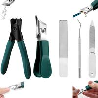 Multifunctional 5-piece set of eagle-beak angled nail clippers, household large-opening splash-proof nail clippers, high-end ...