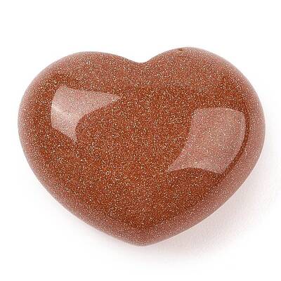 Synthetic Goldstone Love Heart Stone