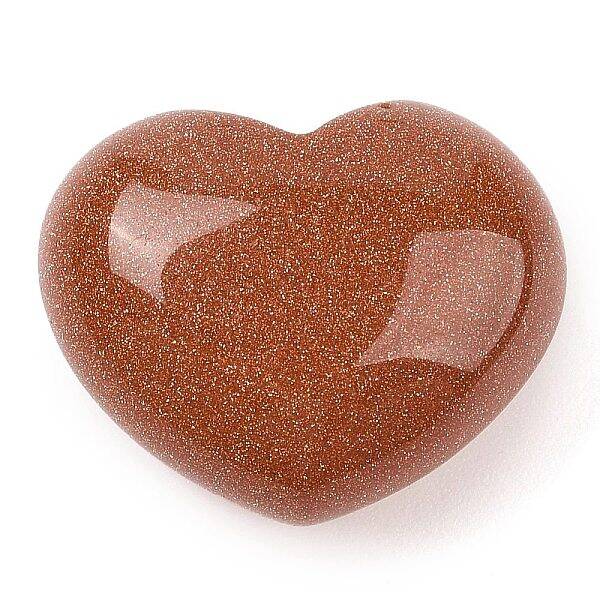 Synthetic Goldstone Love Heart Stone