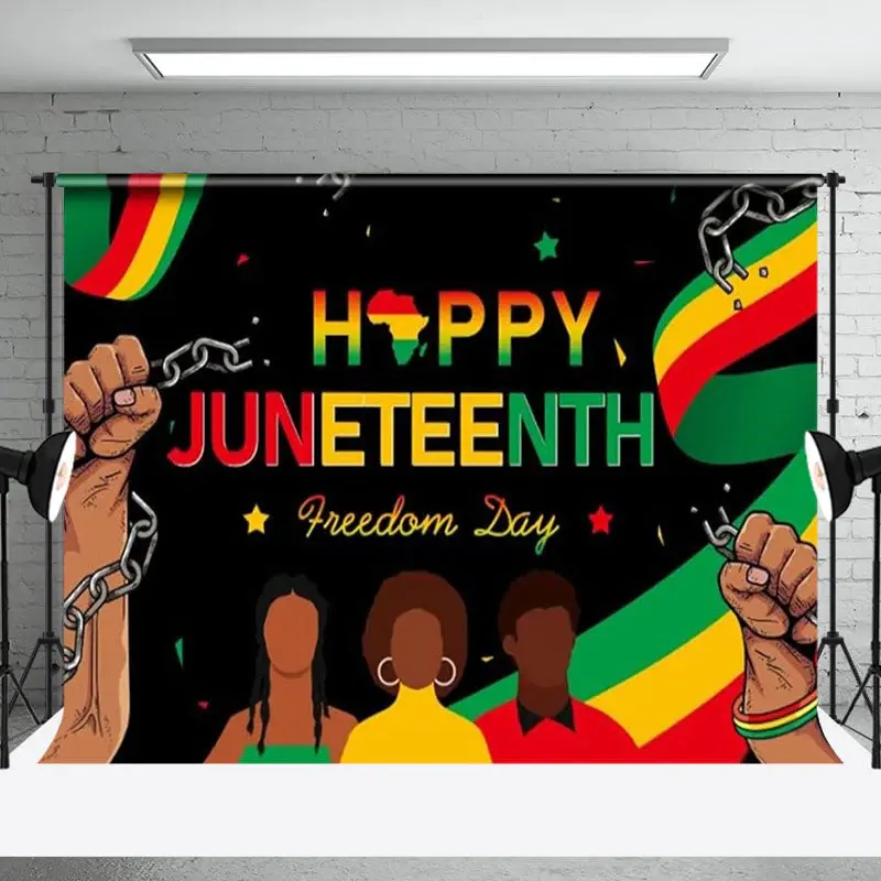 Break Shackles Happy Juneteenth Freedom Day Backdrop