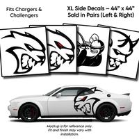 XL Side Decals (44” x 44”) – Hellcat, Redeye, Demon, Scat Pack Bee – Fits Charger & Challenger