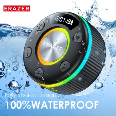 ERAZER XM102 Waterproof Shower Bluetooth Speaker Portable Wireless Speaker with Suction Cup IPX6 Waterproof Speaker Suitable ...