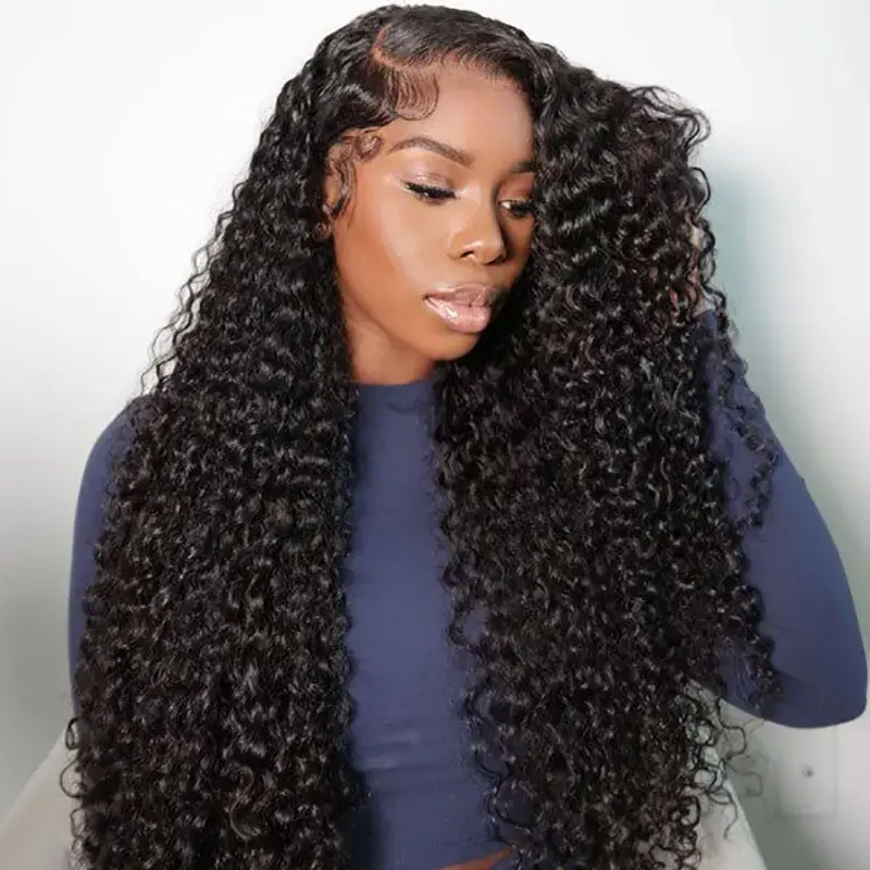 Deep Wave Wear Go Wig HD Lace Front 180% Density Glueless Wig |
