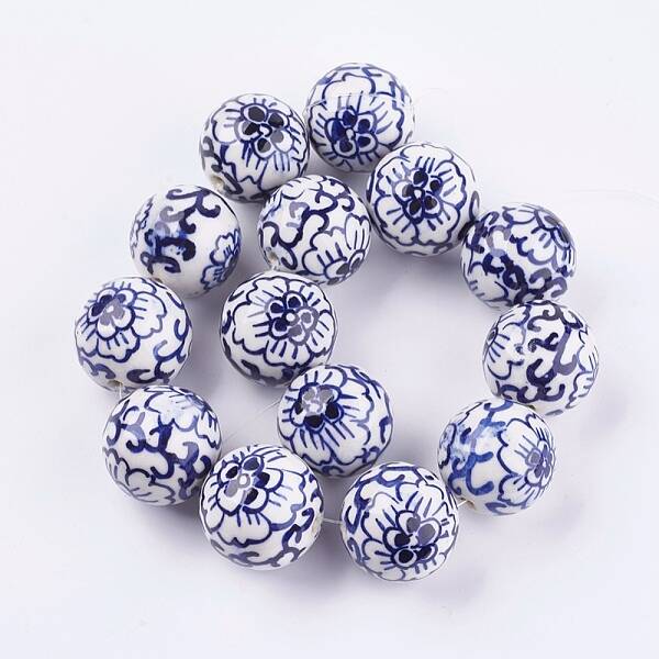 Handmade Blue and White Porcelain Beads