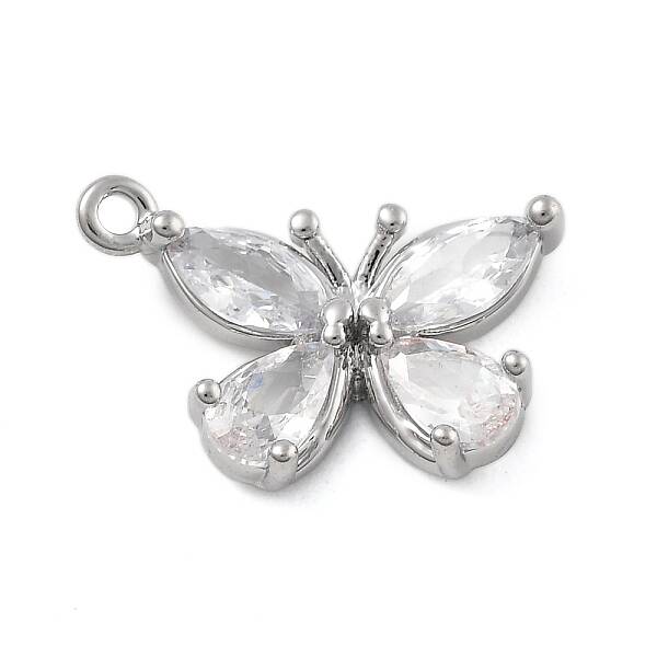Brass Micro Pave Cubic Zirconia Pendants