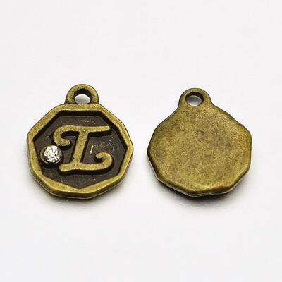 Antique Bronze Plated Alloy Rhinestone Charms