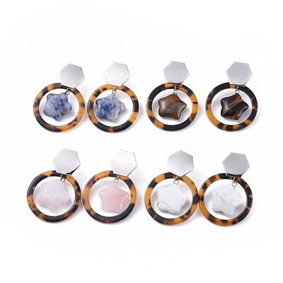Cellulose Acetate(Resin) Dangle Earrings