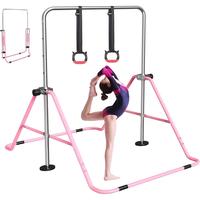 FBsport Gymnastics Bar for Kids with Rings, Adjustable Height Folding Horizontal Bars, Junior Gymnastics Training Children Mo...
