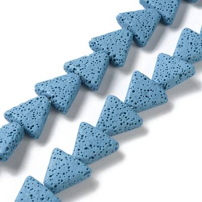 Triangle Dyed Natural Lava Rock Beads Strands