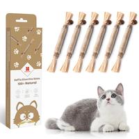 Potaroma 6 Pcs Natural Silvervine Sticks Cat Toys, Catmint Silvervine Blend Dental Sticks, Kittens Chew Toys for Teeth Cleani...