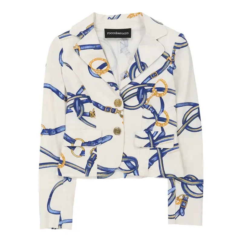 Roccobarocco Blazer - Small White Cotton | Size: small