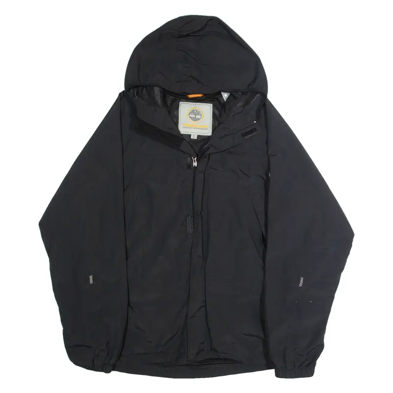 TIMBERLAND Mens Rain Jacket Black Nylon Hooded XL