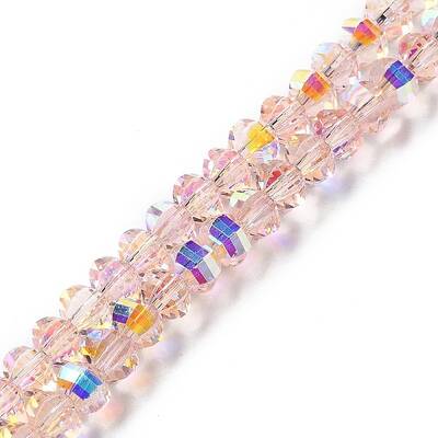 Transparent Electroplate Glass Beads Strands