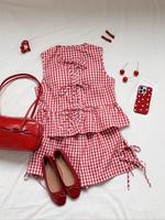 Two-piece Set Women's Plaid Print Tank Top & Shorts, Casual Fashion Cozy for Daily Outdoor Wear, Ladies Clothes for Summer, W...