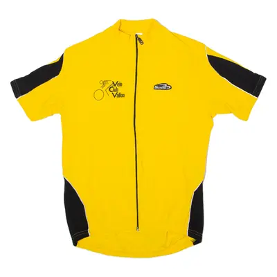 BIEME Full Zip Cycling Mens Jersey Yellow High Neck L