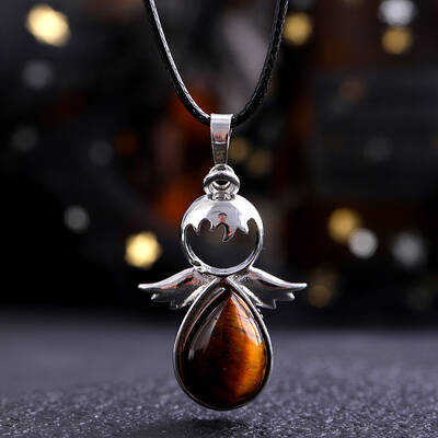 Angel Wings Crystal Teardropt Pendant Necklaces