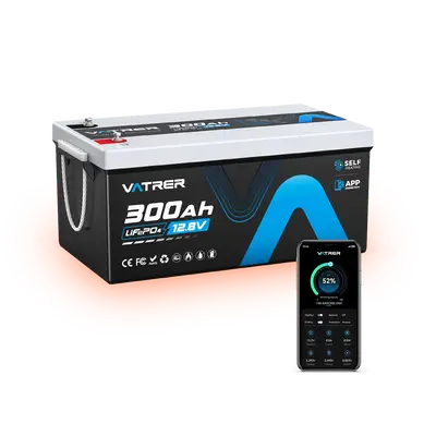 Vatrer 12V 300AH LiFePO4 Lithium RV Battery with Self-Heating