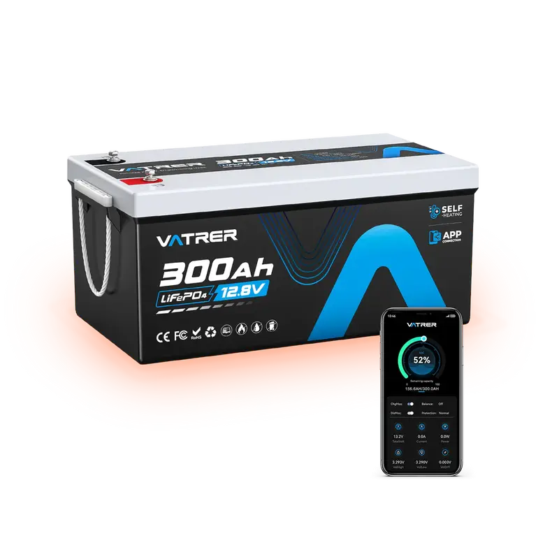 Vatrer 12V 300AH LiFePO4 Lithium RV Battery with Self-Heating