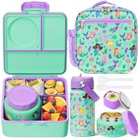 Fimibuke Bento Lunch Box with internal Thermos Food Jar, Leakproof 60oz 3-4 Compartments Lunch Box ,14OZ Thermos Water Bottle...