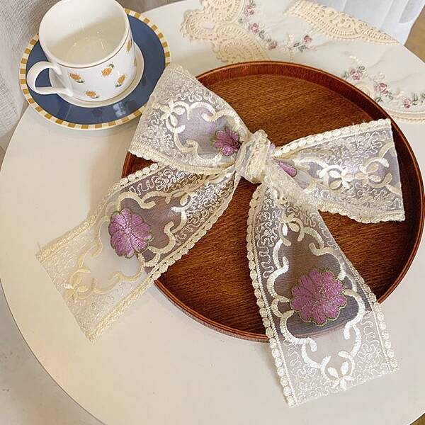 30 Yards Polycotton Embroidery Flower Lace Ribbon