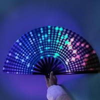 Bamboo Handheld Fan, 1 Count Colorful Dot Design Hand Fan, Portable Dance Performance Prop for Indoor & Outdoor, Multicolor ...
