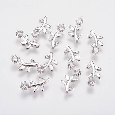 Brass Micro Pave Cubic Zirconia Cabochons