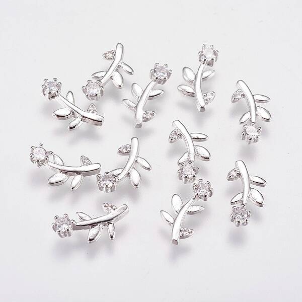Brass Micro Pave Cubic Zirconia Cabochons