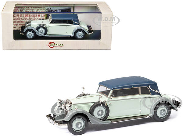 1933-37 Mercedes-Benz 290 W18 Lang Cabriolet B (Top Up) Two-Tone Gray Limited Edition to 250 pieces Worldwide 1/43 Model Car ...
