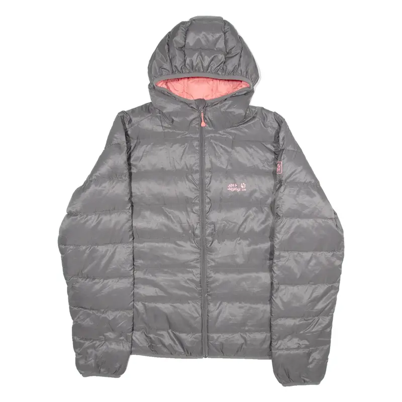 JACK WOLFSKIN Womens Puffer Jacket Grey Hooded XL